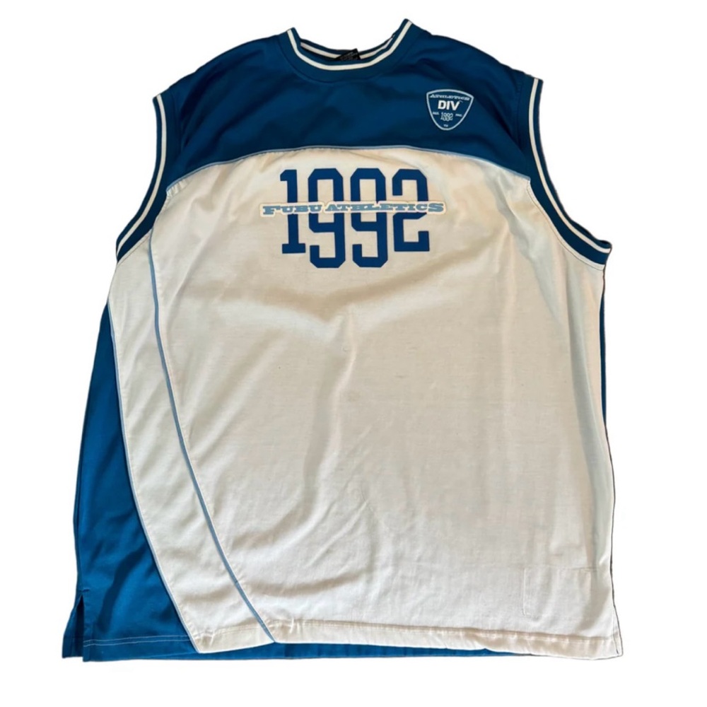 FUBU Blue and White Men's Jersey